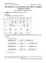 Hệ thống các dạng bài tập trắc nghiệm Đại số Lớp 11 - Phạm Hữu Đức